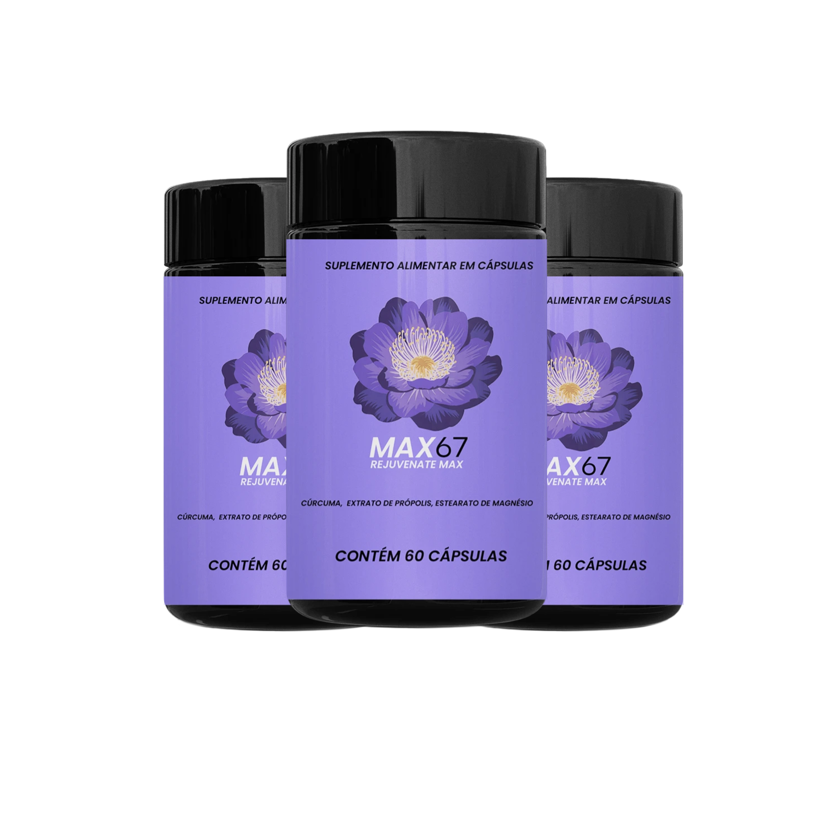 REJUVENESCER MAX - Suplemento para Rejuvenescimento e Vitalidade da Pele - Kit 03 Unidades