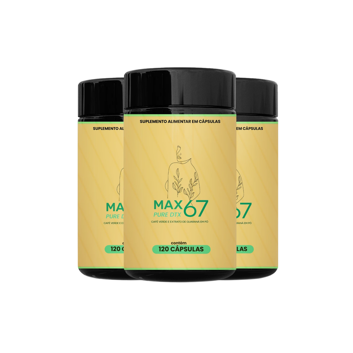 PURE DTX - Suplemento Detox para Limpeza e Renovação do Organismo - Kit 03 Unidades