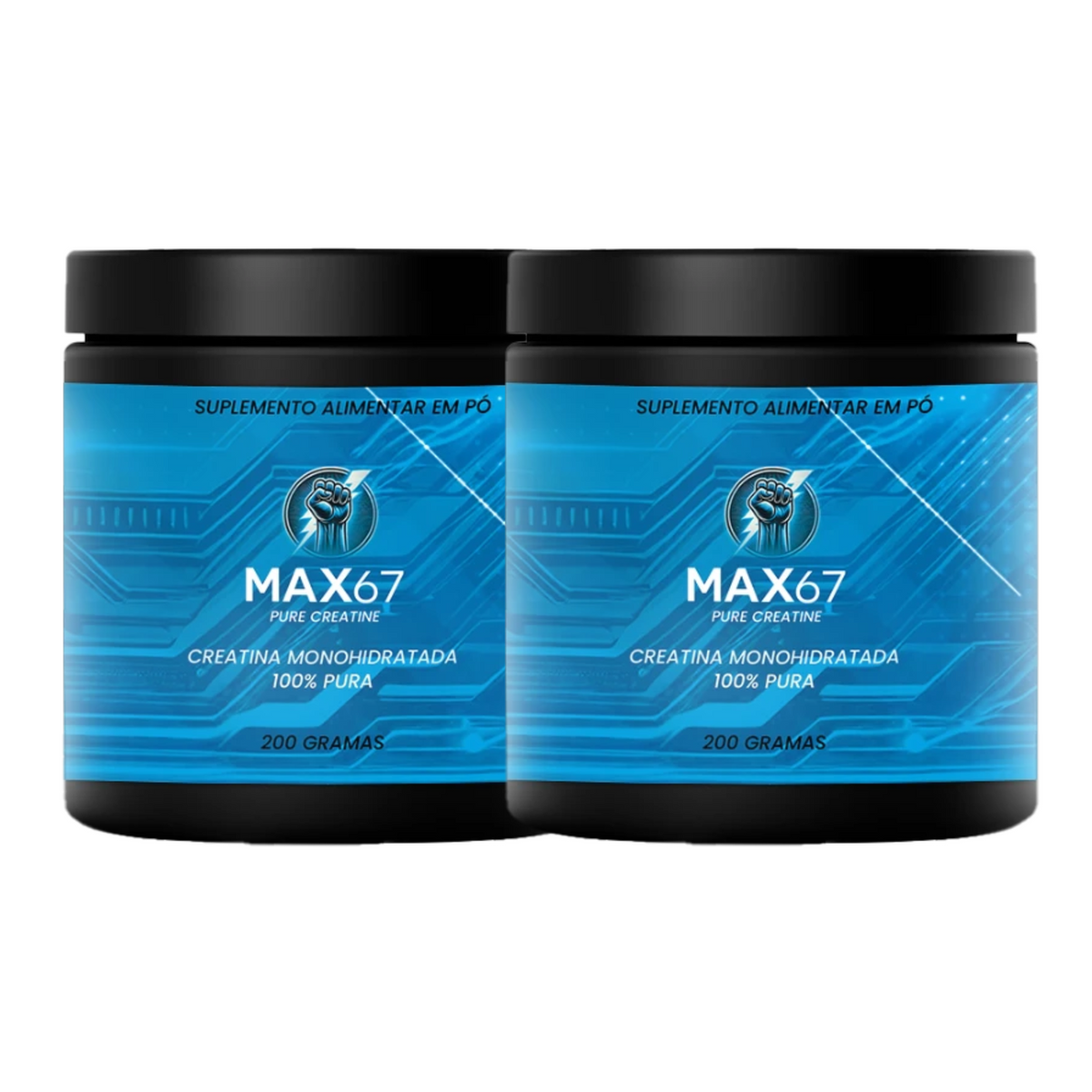 PURE CREATINE - Creatina 100% Pura para Aumento de Força e Performance Muscular - Kit 02 Unidades