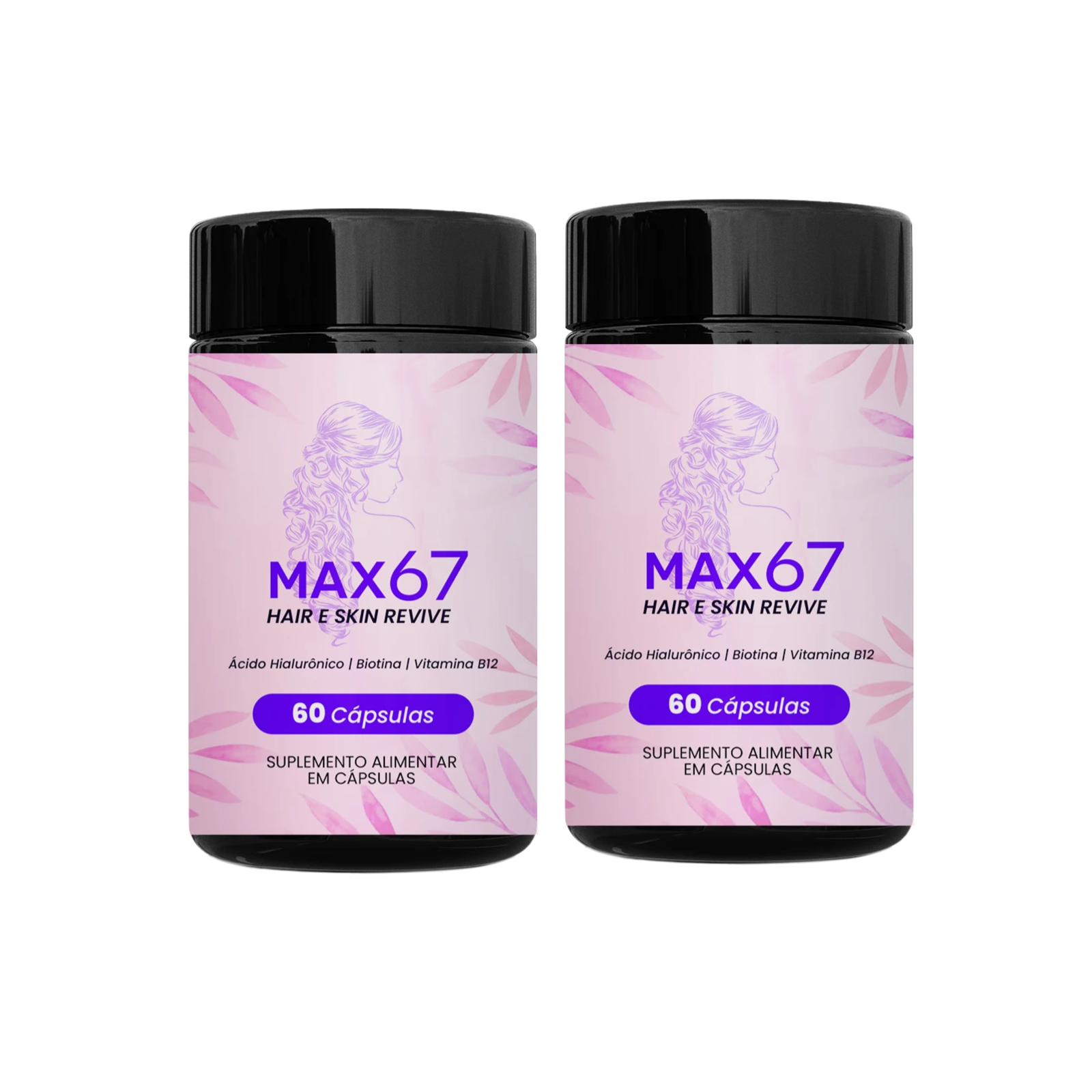 HAIR E SKIN REVIVE - Suplemento para Cabelo, Pele e Unhas - Kit 02 Unidades