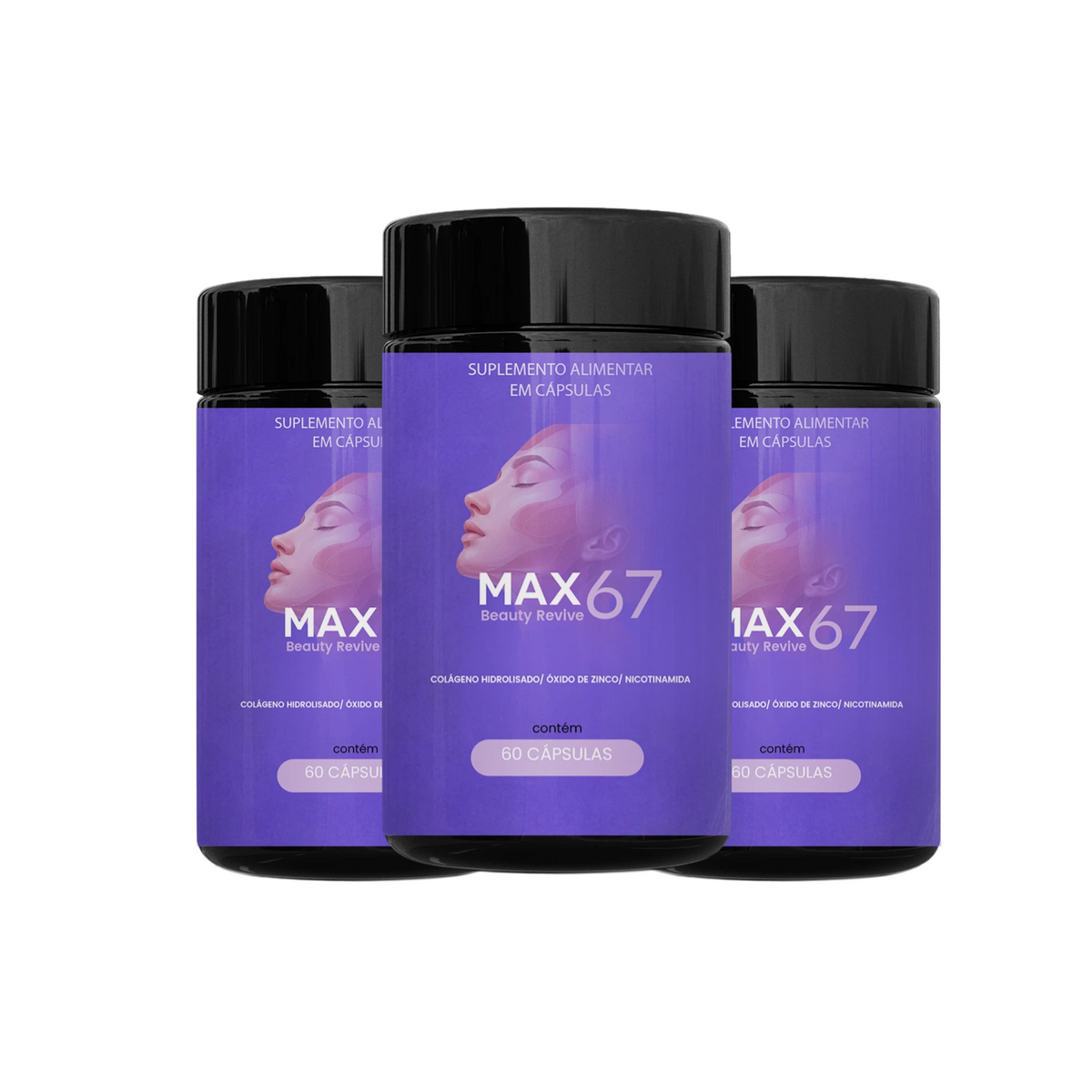 BEAUTY REVIVE - Suplemento para Saúde e Beleza da Pele - Kit 03 Unidades